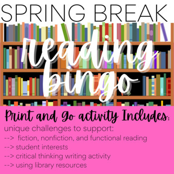 Preview of Spring Break Reading Bingo | Independent Reading Challenge | Literacy