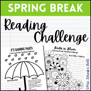 Preview of Spring Break Reading Challenge - Reading Log - Reading Tracker for Spring Break