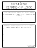 Spring Break Reading and Math Challenge FREEBIE