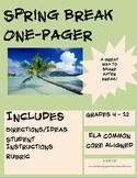 Spring Break Reflective One Pager