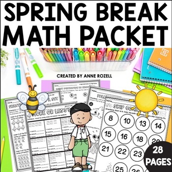 Preview of 2nd Grade Spring Break Math Homework Packet