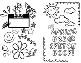 Spring Break Sketchbook Cover Page Printable, Prek-5