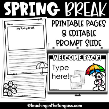 Preview of Spring Break Slide & Writing Paper