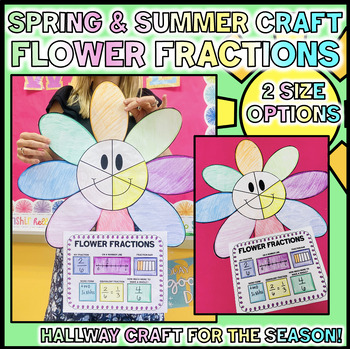Preview of Spring Break Summer Fraction Craft- Bulletin Board Hallway- March April May