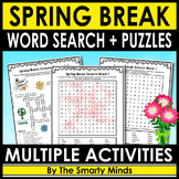 Spring Break Word Search & Crossword Puzzle + Answers Incl