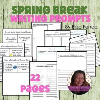 Spring Break Writing Prompt Pages / Spring Writing Centers | TPT