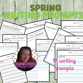 Spring Break Writing Prompt Pages / Spring Writing Centers | TPT