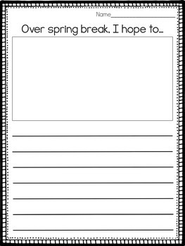 Spring Break Writing Prompts {FREE} by The Mitten State Teacher | TpT