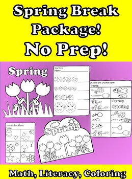 Preview of Spring Break home activity packet |preschool