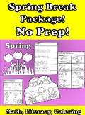 Spring Break home activity packet |preschool