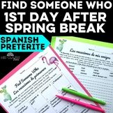 Preview of After Spring Break Spanish Activity Back from Easter Break Preterite Tense Chat
