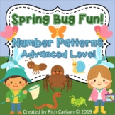 Spring Bug Number Patterns Advanced Level! Spring Number FUN! (Black Line)