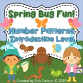 Spring Bug Number Patterns Introduction Level! Spring Number FUN! (Black Line)