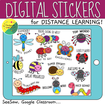 Preview of Spring Bugs Digital Stickers | Seesaw and Google Classroom