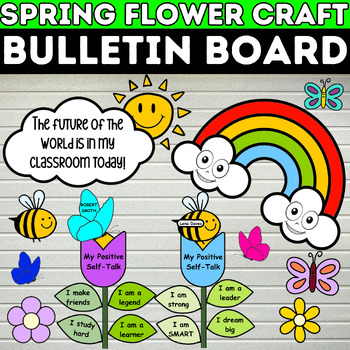 Preview of Summer Bulletin Board Craft Activities Door Decor April SEL Affirmations Lesson