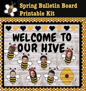 Preview of Spring Bulletin Board, Bumble Bee Class Door, Welcome to Our Hive