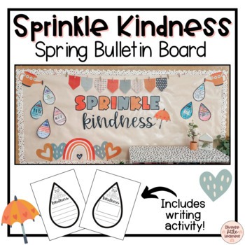 Preview of Spring Bulletin Board Decor | Writing Activity | Sprinkle Kindness Theme