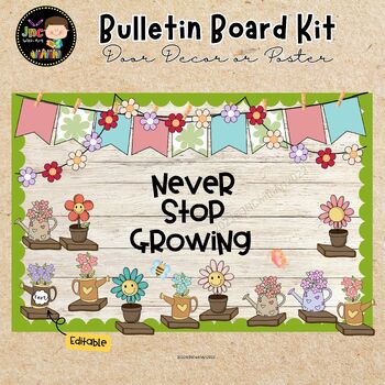 Spring Bulletin Board Kit April Classroom Door Decor Printable Editable