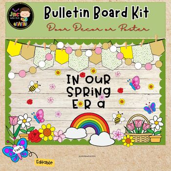Preview of Spring Bulletin Board Kit|Kindness Bulletin Board|In our Spring Era|Editable