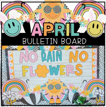 Preview of Spring Bulletin Board Kit - No Rain No Flowers