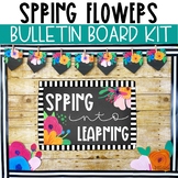 Spring Bulletin Board Kit - Spring Flowers Chalkboard Theme