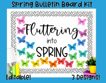 Preview of Spring Bulletin Board Kit with Butterflies