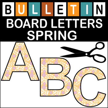 Preview of Spring Bulletin Board Letters Classroom Decor (A-Z a-z 0-9)