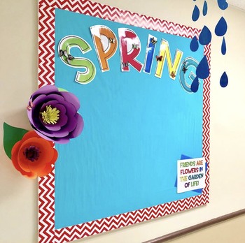 Preview of Spring Bulletin Board (Letters and Quote)