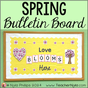 Preview of Spring Bulletin Board | Love Blooms Here | Cherry Blossoms