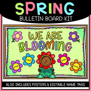 Preview of Spring Bulletin Board & Name Tags FREEBIE | Classroom Decor