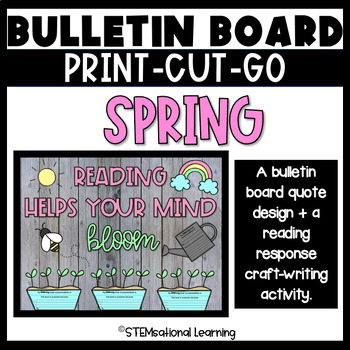 Preview of Spring Bulletin Board Reading Writing Activities Craft Library| Door Décor