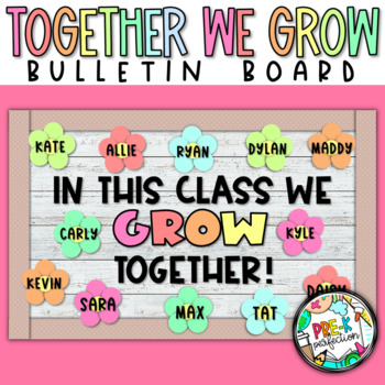 Preview of April Bulletin Board | TOGETHER WE BLOOM | FLOWER Bulletin Board