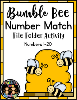 Preview of Spring Bumble Bee Number Matching File Folder Activity (1-20)