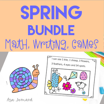 Preview of Spring Bundle  |  Math Journal Prompts | Writing |  Create Your Own Game