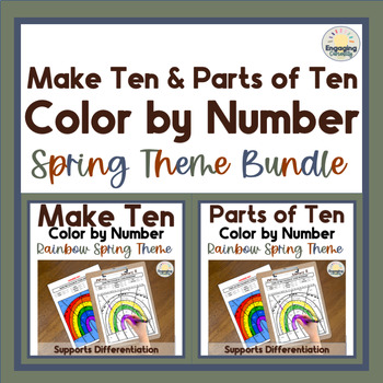 Preview of Spring Bundle Addition & Subtraction Within 10 Color-by-Code, 1st & 2nd Grade