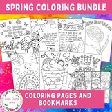 Spring Bundle Coloring Pages and Bookmarks Flowers Rain Ra