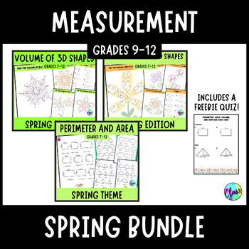Preview of Spring Bundle | Measurement Perimeter, Area, Volume, and Surface Area