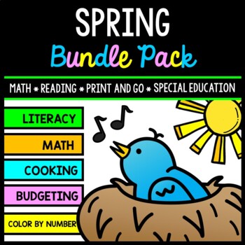 Preview of Spring Bundle - Special Education - Life Skills - Print and Go - Reading - Math