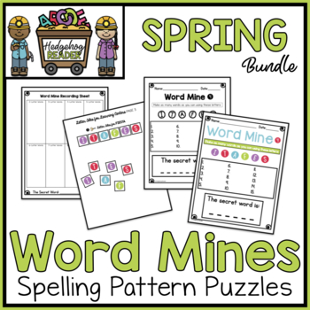 Preview of Spring Bundle - Word Mines Spelling Patterns Puzzles - March April May