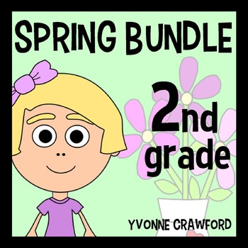 Preview of Spring Bundle for Second Grade | Math and Literacy Skills Review