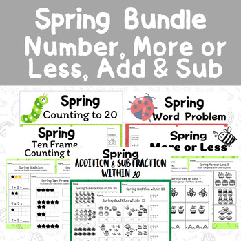 Preview of Spring Bundle l counting to 20 , Ten frames Addition and Subtraction within 20