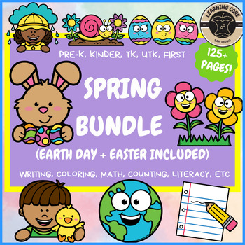 Preview of Spring Bundle w/ Easter and Earth Day  TK, PreK, Kindergarten, First Grade