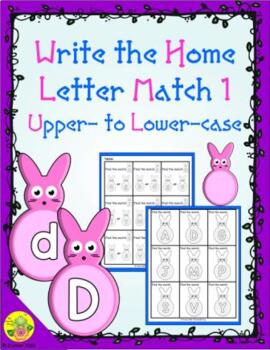 Preview of Spring Bunnies Letter Match Write the Home (Set 1) | Distance Learning