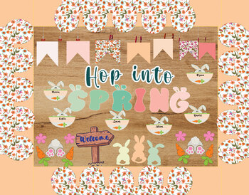 Preview of Spring Bunny Bulletin Board Kit |Cute Spring Rubbits For Classroom Decoration