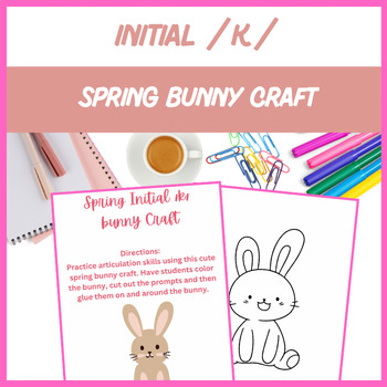 Preview of Spring Bunny Initial /k/ Craft - Articulation, Speech | Digital Resource