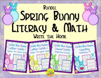 Preview of Spring Bunnies Literacy and Math Bundle | Distance Learning