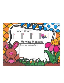 Preview of Spring Bunny Lunch Count and Morning Message