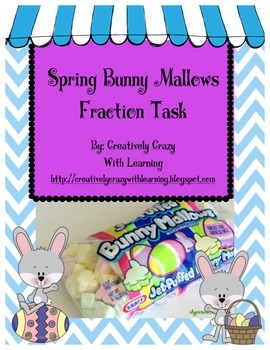 Preview of Spring Bunny Marshmallow Fraction Task