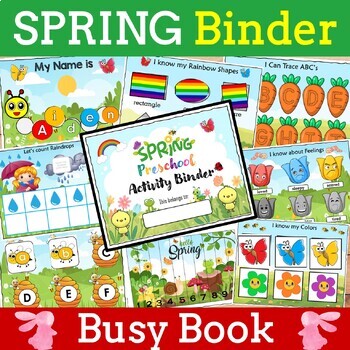 Preview of Spring Busy Book, Toddler/ Spring Preschool activity binder, quite book