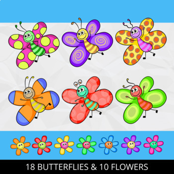 butterflies and flowers clipart